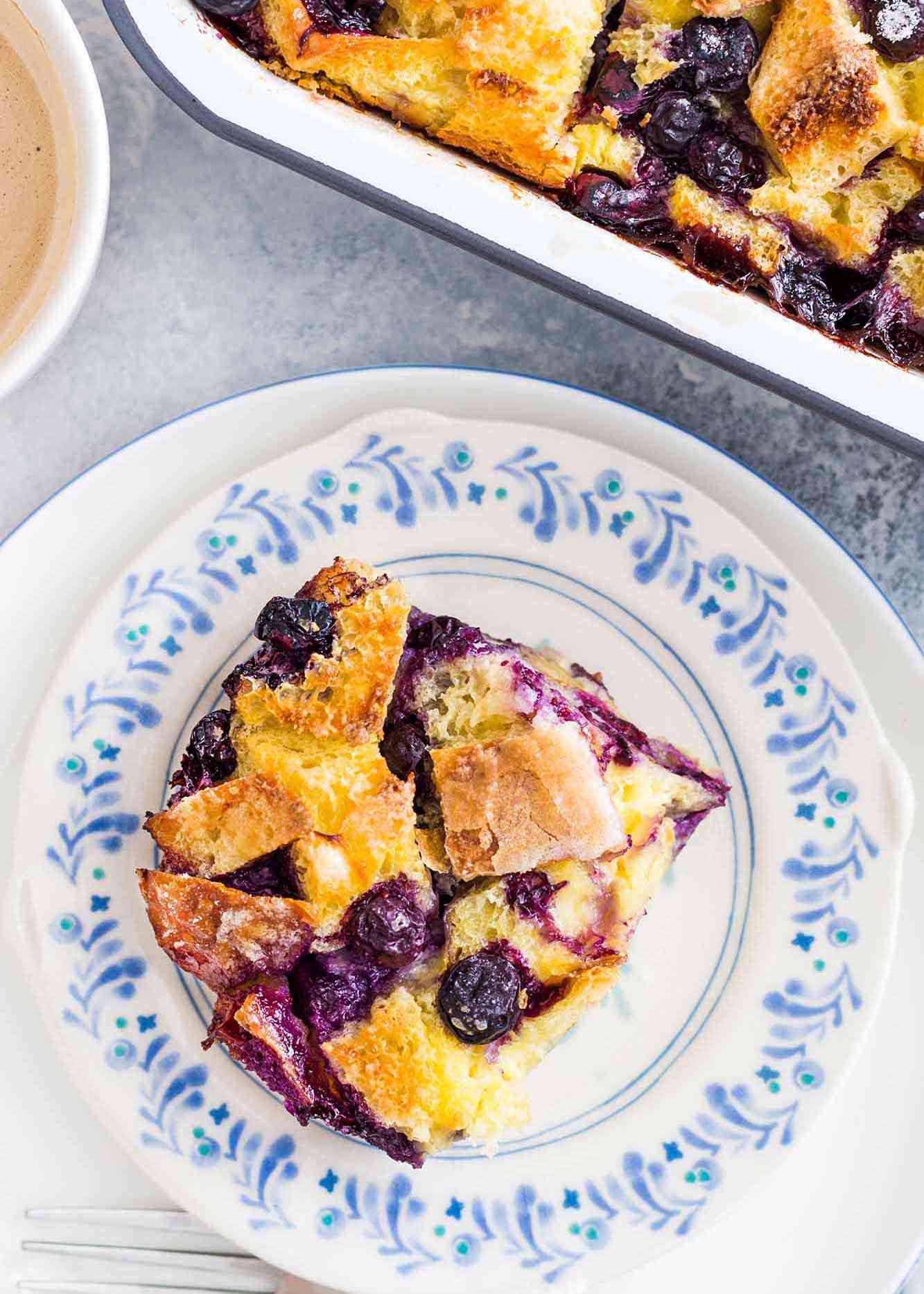 Easy Make-Ahead Baked Blueberry French Toast Casserole